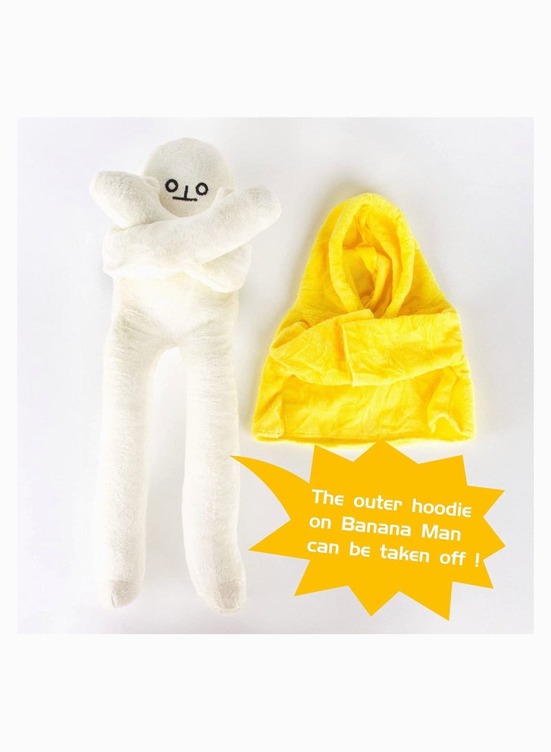 Banana Plush Man Toy, SYOSI Banana Weird Plushies with Magnets Changeable Pose Funny Cute Banana Doll Stuffed Decompression Perfect for Boys Girls Birthday 15Inch