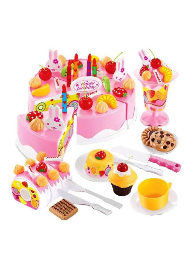 75-Piece Pretend Play Music And Light Fruit Birthday Cake Set