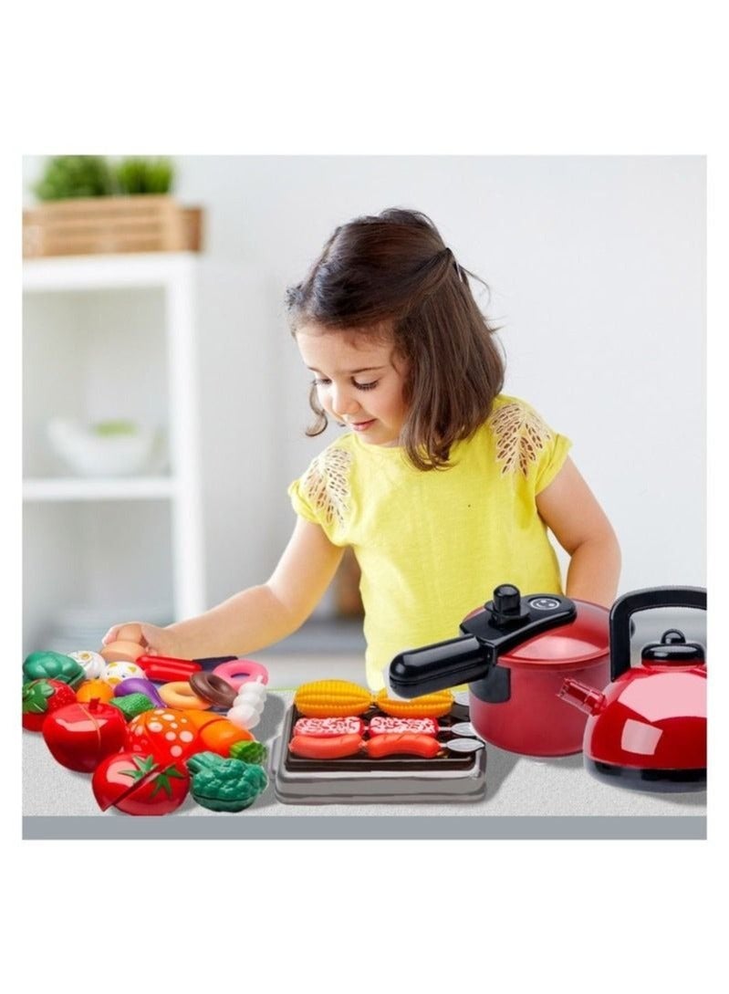 74-Piece Play Kitchen Accessories Play Food Sets for Kids Kitchen Play Accessories Toy Cooking Set