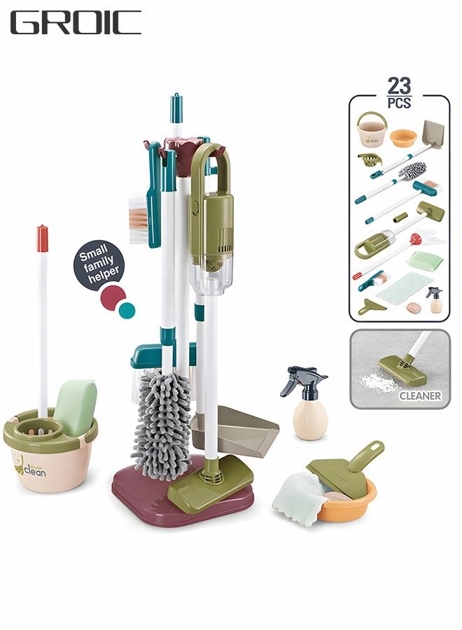 Kids Cleaning Set for Toddlers,Kids Vacuum Cleaner Toy Set,Pretend Role Play Household House Keeping Toy Home Cleaning Products for Toddlers Kids Children with Broom, Spray Bottle