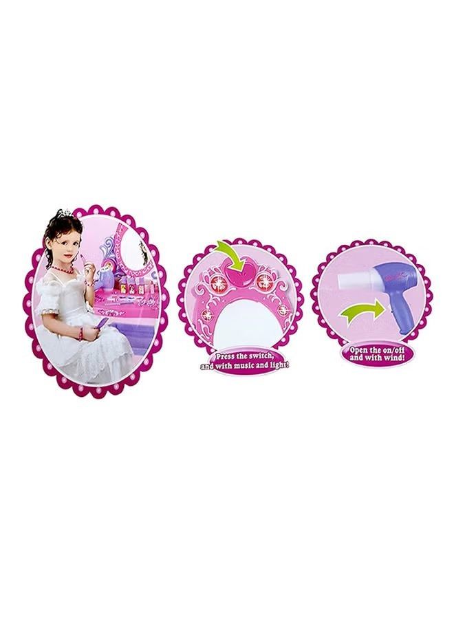 Lightweight Compact Pretend Beauty Dresser Vanity Makeup Play Set For Girls 62x33x64cm