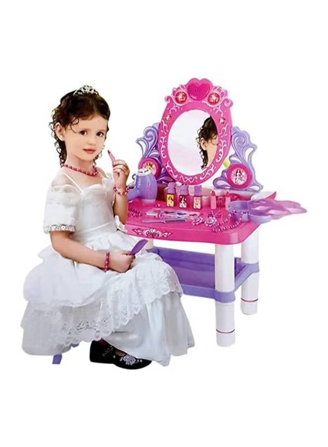 Lightweight Compact Pretend Beauty Dresser Vanity Makeup Play Set For Girls 62x33x64cm