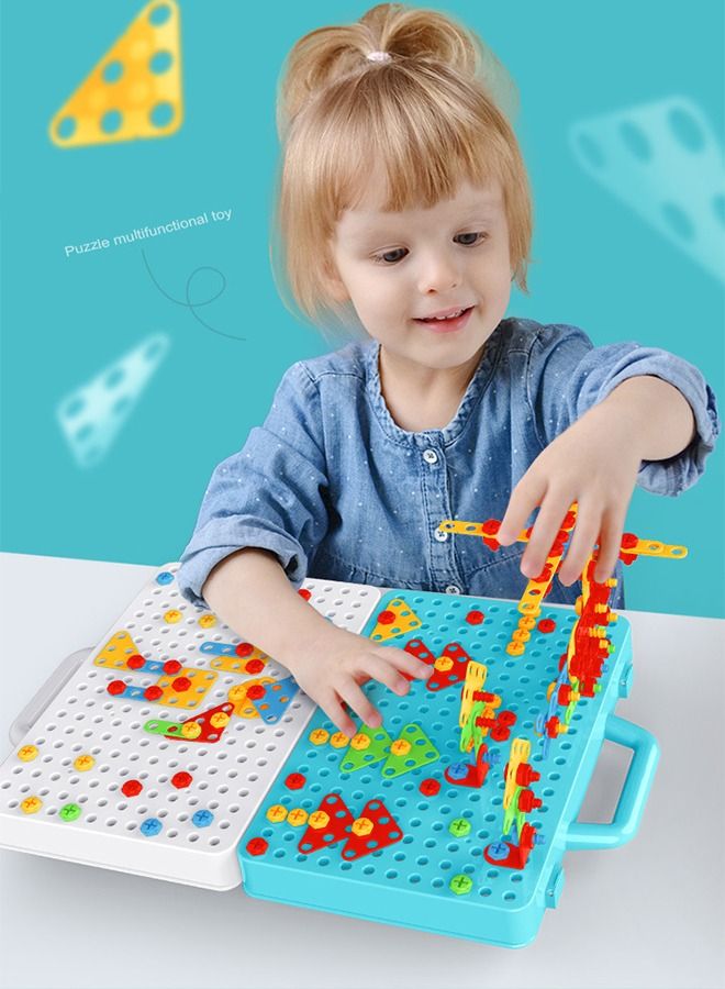 276pcs STEM Learning Toys Construction Engineering Building Block Games with Drill & Screw Driver Tool Set For Kids