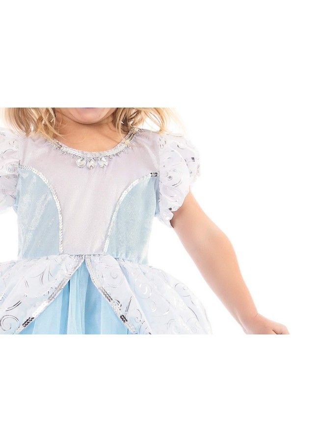 Deluxe Cinderella Princess Dress Up Costume For Girls Medium (Age 35) Machine Washable Child Pretend Play And Party Dress With No Glitter