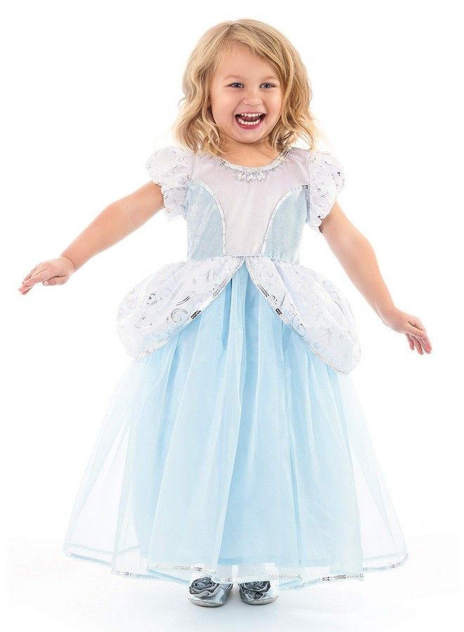 Deluxe Cinderella Princess Dress Up Costume For Girls Medium (Age 35) Machine Washable Child Pretend Play And Party Dress With No Glitter