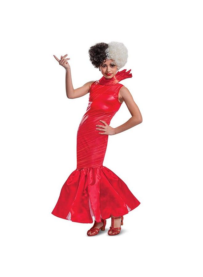 Cruella Dress Costume Official Disney Estella Red Dress Outfit From Cruella Live Action Movie Girls Size Extra Large (1416)