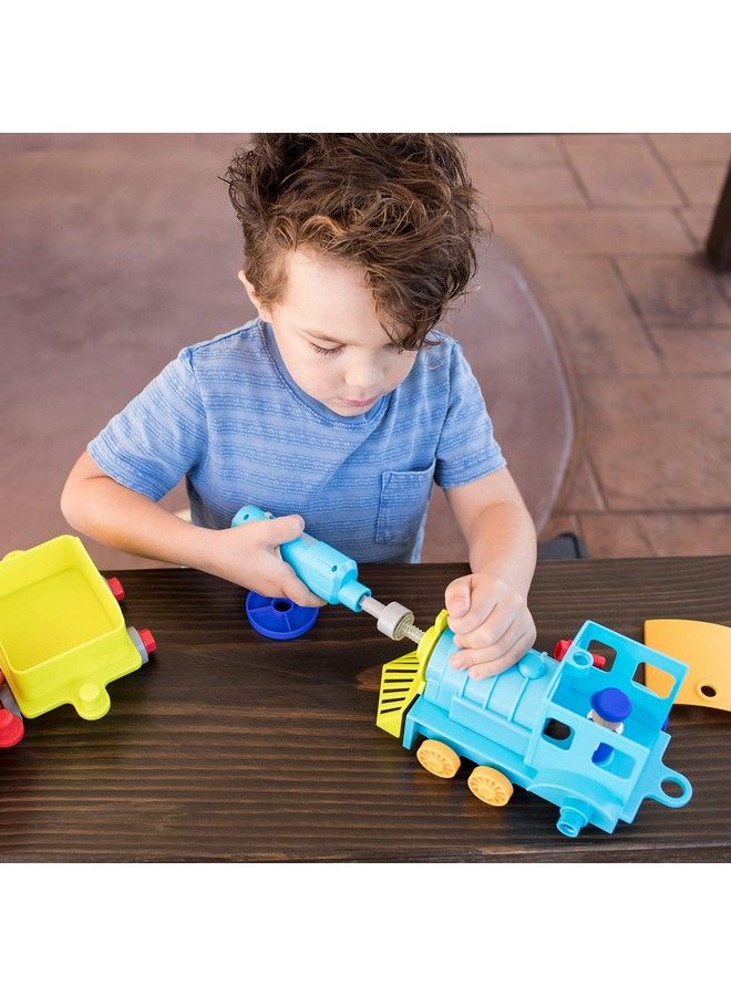 Design & Drill All Aboard Train 30 Piece Take Apart Toy With Electric Drill Toy Stem Toy Gift For Boys & Girls Ages 3+