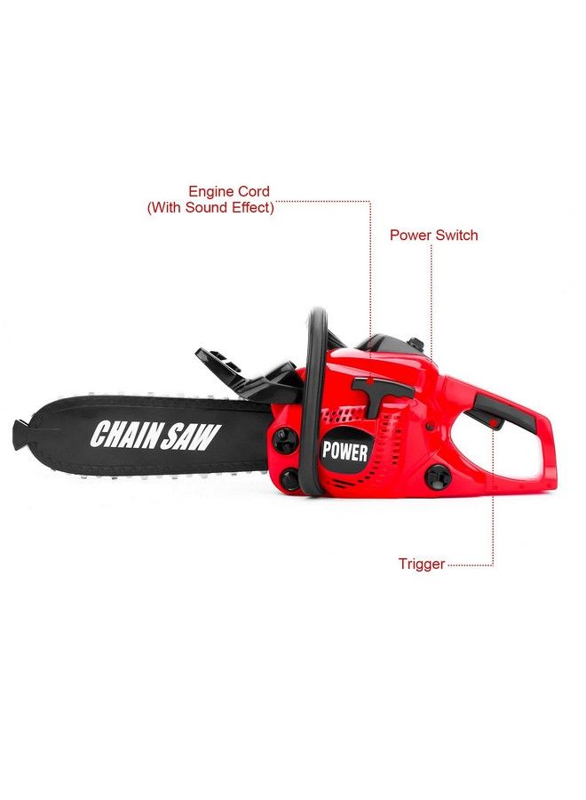 Power Construction Tool Electric Chainsaw Toy Play Set With Rotating Chain And Realistic Sounds Kids Pretend Construction Garden Yardwork