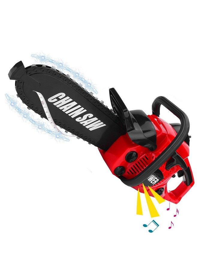 Power Construction Tool Electric Chainsaw Toy Play Set With Rotating Chain And Realistic Sounds Kids Pretend Construction Garden Yardwork