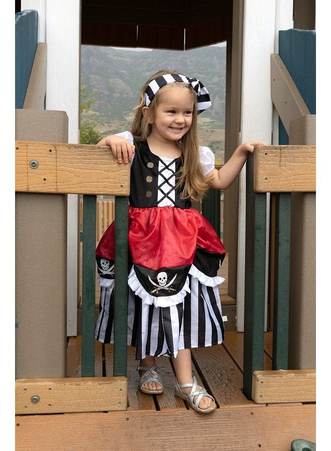 Pirate Dress With Headband (Medium Age 3 5) Machine Washable Child Pretend Play And Party Dress With No Glitter