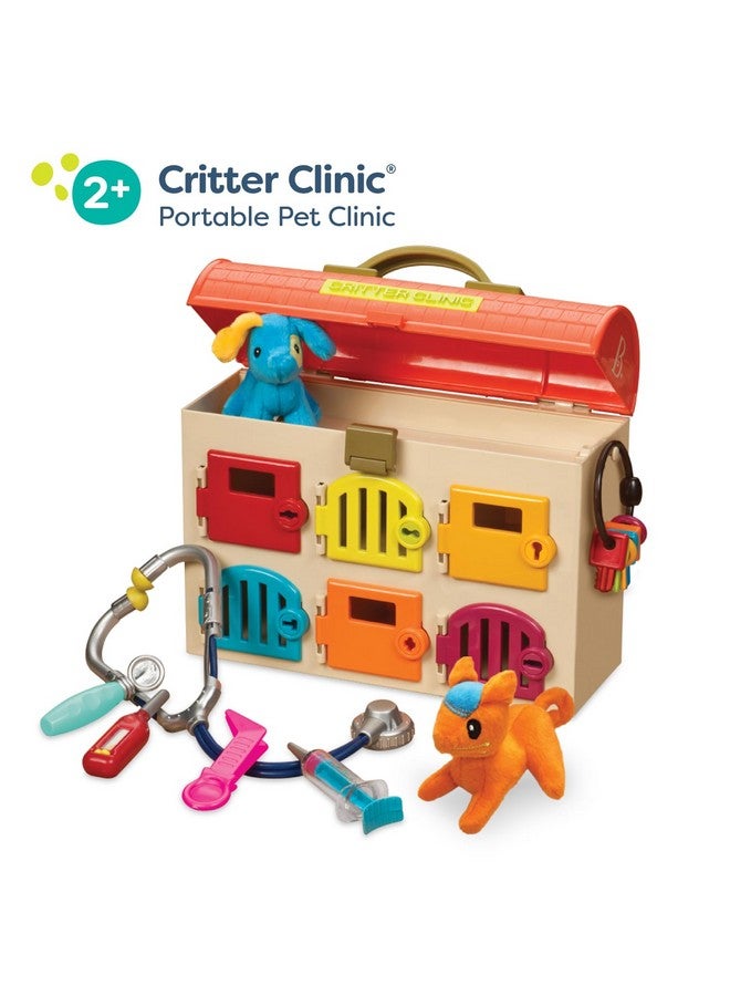 Critter Clinic Pretend Play Toy Vet Set For Toddlers Kids Pet Care Set Vet Clinic 2 Years +