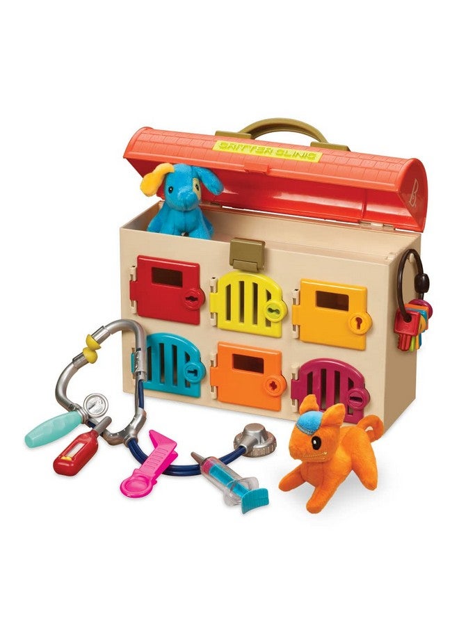 Critter Clinic Pretend Play Toy Vet Set For Toddlers Kids Pet Care Set Vet Clinic 2 Years +