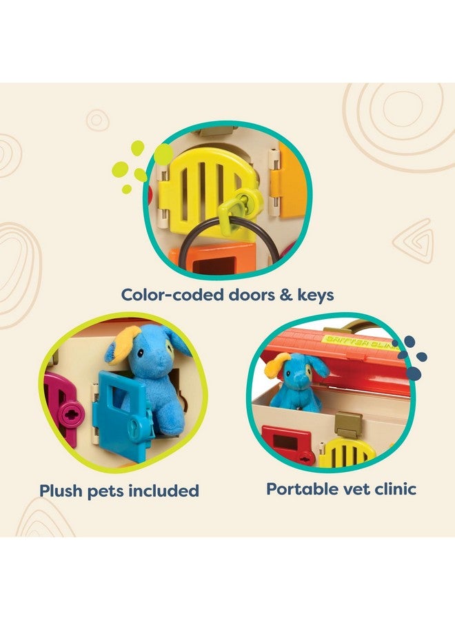 Critter Clinic Pretend Play Toy Vet Set For Toddlers Kids Pet Care Set Vet Clinic 2 Years +