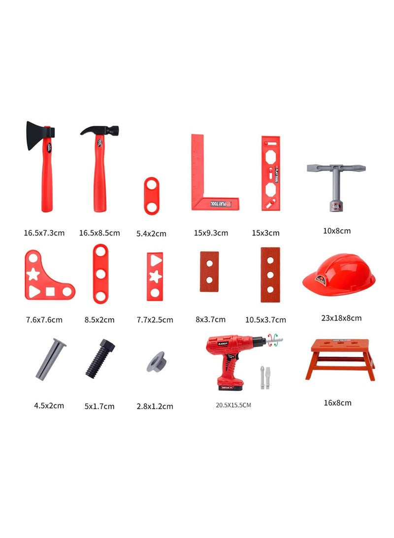 COOLBABY 55 Pcs Kids Tool Set Baby Simulation Repair Tool Set Kids Toys with Tool Box and Electronic Toy Drill