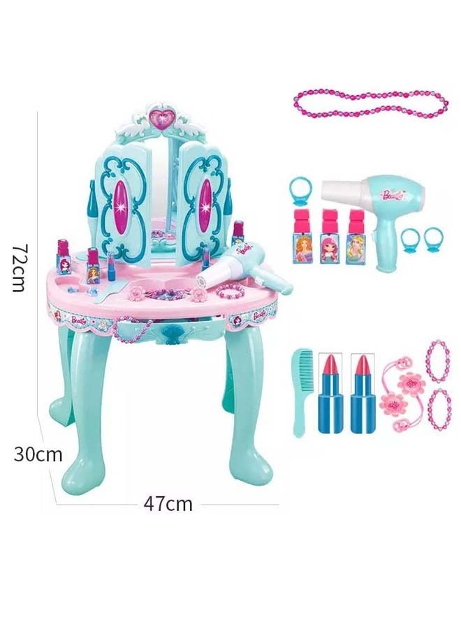 Kids Beauty Set Makeup Kit For Girls With Dressing Table Mirror Music Pretend Play Toys For Girls Role Play Toys For Kids Beauty Set For Kids Girls Kids Make Up Set Toys For Girls 2+Years Pink