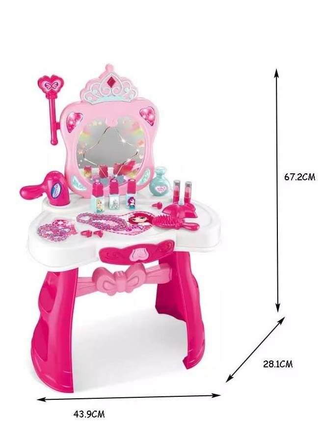 Kids Beauty Set Makeup Kit For Girls With Dressing Table Mirror Music Pretend Play Toys For Girls Role Play Toys For Kids Beauty Set For Kids Girls Kids Make Up Set Toys For Girls 2+Years Boys