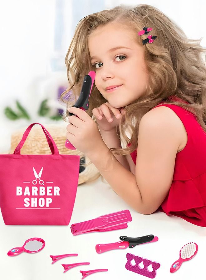 Hair Stylist Set for Girls,Fashion Pretend Play Toy,Beauty Salon Pretend Play Kit with Toy Hair Dryer, Curling Iron, Perfume,Children's Hair Salon Tools