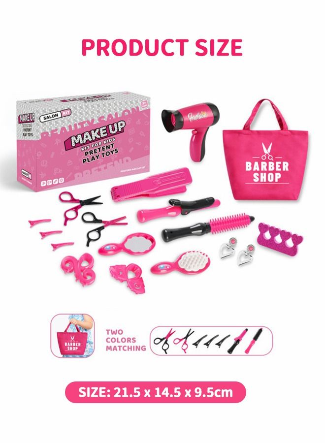 Hair Stylist Set for Girls,Fashion Pretend Play Toy,Beauty Salon Pretend Play Kit with Toy Hair Dryer, Curling Iron, Perfume,Children's Hair Salon Tools