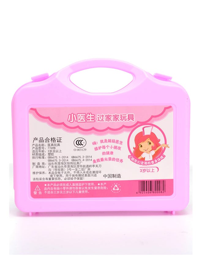 First Aid Kit Doctor Prentend Play Toy Set Pink Color Portable 4+ Years Age Groups 10x10x5cm