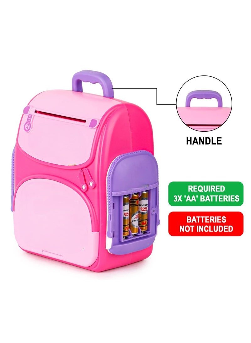 ATM Bank Money Saving Bank for Real Money Cash Coin School Bag Musical Money Safe for Kids Savings Bank with Finger Print Sensor