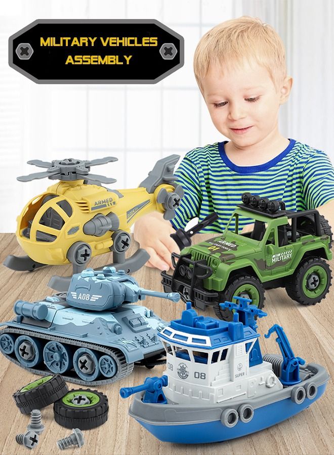 Building Block Car Set Assemble Car Construction Set Car Airplane Tank Ship Toys STEM Educational Learning Game