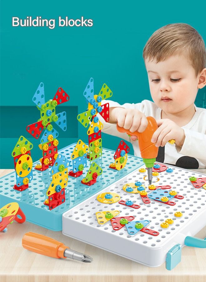 Learning Toy Building Blocks, Drill And Screwdriver Tool Set Puzzle For Kids, Educational Games For Kids, Early Education Building Blocks