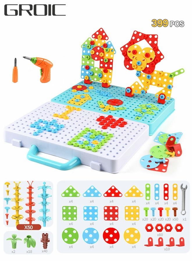 Learning Toy Building Blocks, Drill And Screwdriver Tool Set Puzzle For Kids, Educational Games For Kids, Early Education Building Blocks