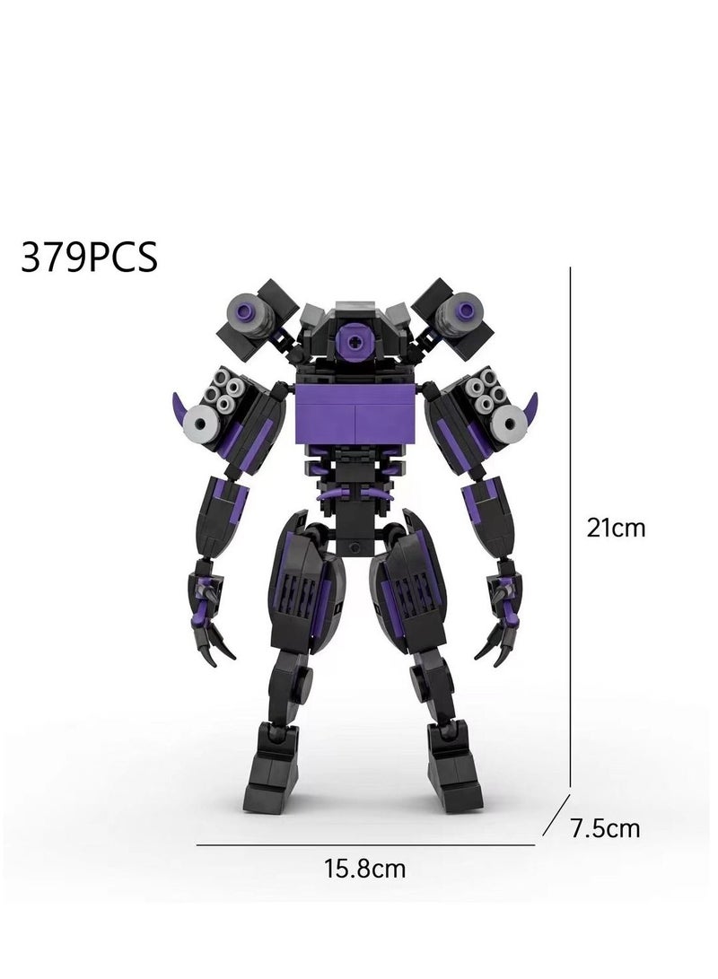 Skibidi Toilet Man Toy Building Blocks Set 379PCS Biochemical Monitoring king Toy Ideas Toys Battle Horror Game Model Ideas Toys Gifts for Adult & Kids