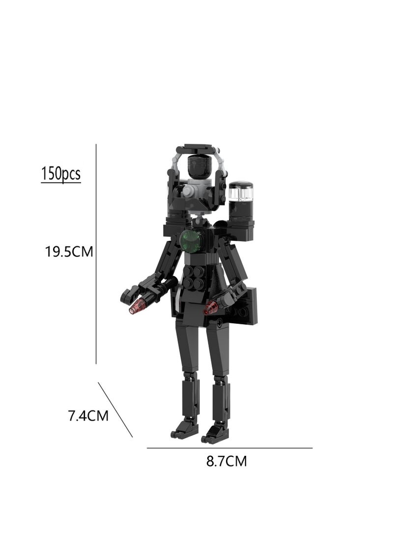 Skibidi Toilet Man Toy Building Blocks Set 150 PCS Titan Microphone Man Toy Ideas Toys Battle Horror Game Model Ideas Toys Gifts for Adult & Kids