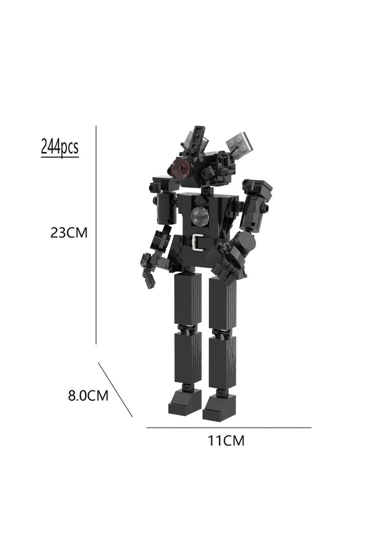 Skibidi Toilet Man Toy Building Blocks Set 244 PCS Monitor Man Blocks Toy Ideas Toys Battle Horror Game Model Ideas Toys Gifts for Adult & Kids