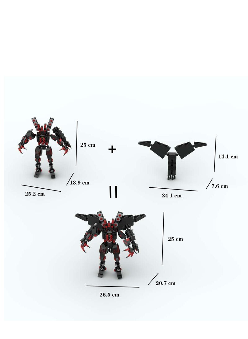 Skibidi Toilet Man Toy Building Blocks 528pcs Diablo Sound Man Plus Toy Ideas Toys Battle Horror Game Model Ideas Toys Gifts for Adult & Kids