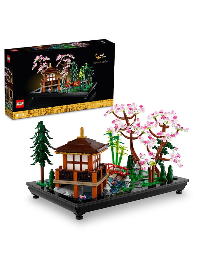 10315 Icons Tranquil Garden, Botanical Zen Garden Kit for Adults with Lotus Flowers, Customisable Desk Decoration, Inspired by Japanese Traditions, Mindful Gardening Gift for Women, Men