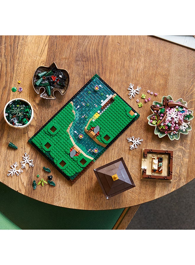 10315 Icons Tranquil Garden, Botanical Zen Garden Kit for Adults with Lotus Flowers, Customisable Desk Decoration, Inspired by Japanese Traditions, Mindful Gardening Gift for Women, Men