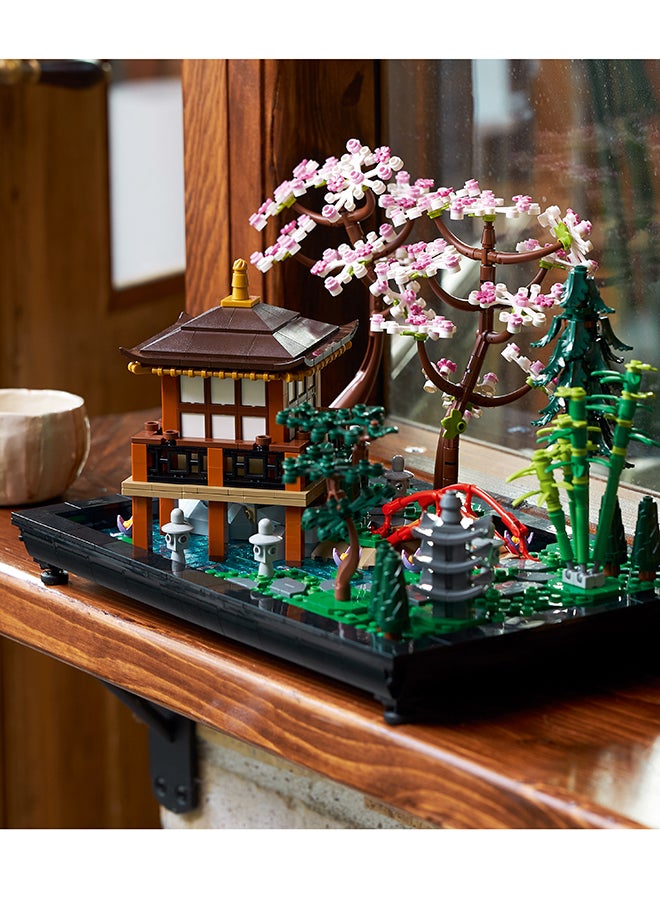 10315 Icons Tranquil Garden, Botanical Zen Garden Kit for Adults with Lotus Flowers, Customisable Desk Decoration, Inspired by Japanese Traditions, Mindful Gardening Gift for Women, Men