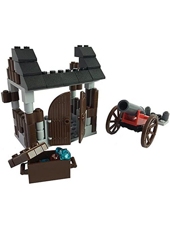 Exclusive Pirates Cove With Cannon Gun Set Toy Building Blocks 74 Pcs Kit Custom Designed Model Compatible With Lego And Other Major Brick Brands