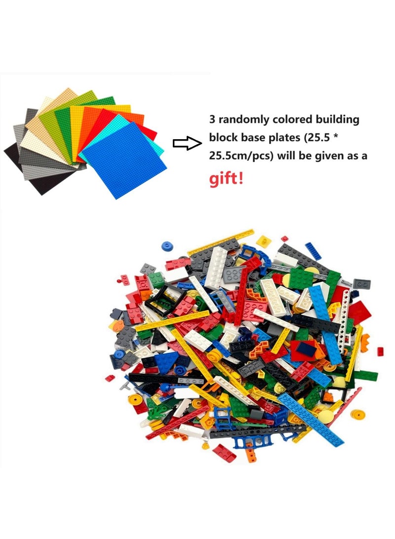 1000G DIY Random Small Particle Building Block Toy Without Drawings Comes With 3 Pcs Randomly Colored Building Block Base Plates