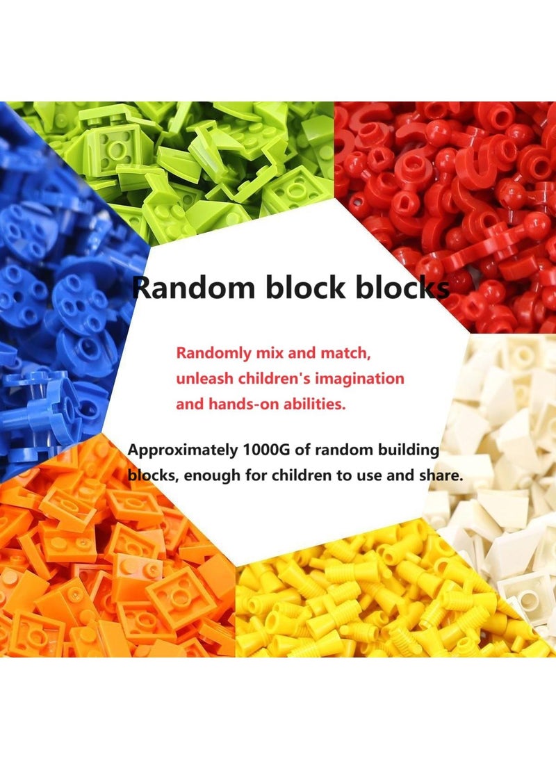 1000G DIY Random Small Particle Building Block Toy Without Drawings Comes With 3 Pcs Randomly Colored Building Block Base Plates