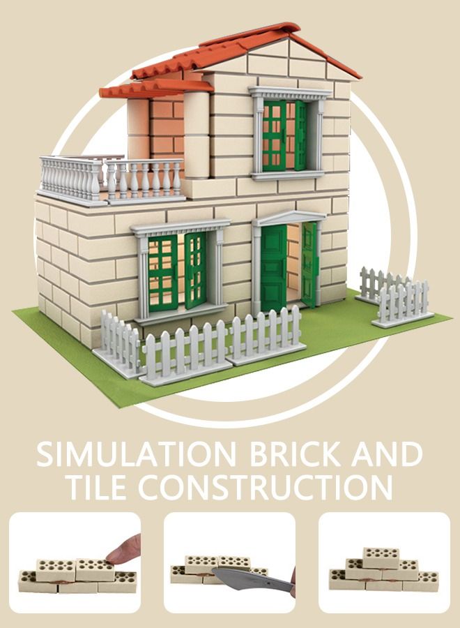 Mini Real House Building Kit STEM Learning Toys Building Blocks Educational Brick Construction Engineering Set 171 Pcs Displayable House Model Gift for Kids and Adult