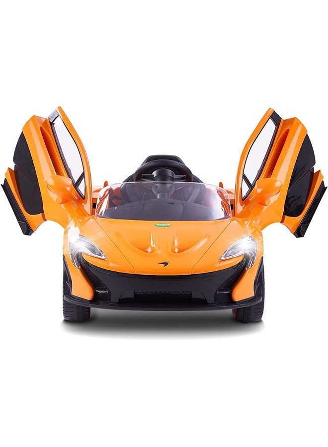 Licensed McLaren Rechargeable Battery Operated Car For Kids Ride On Baby Car With Remote Music Led Light Kids Car Electric Car Battery Operated Ride On Car For Kids 2 To 6 Years Boys Girls Orange