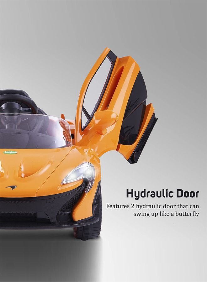 Licensed McLaren Rechargeable Battery Operated Car For Kids Ride On Baby Car With Remote Music Led Light Kids Car Electric Car Battery Operated Ride On Car For Kids 2 To 6 Years Boys Girls Orange