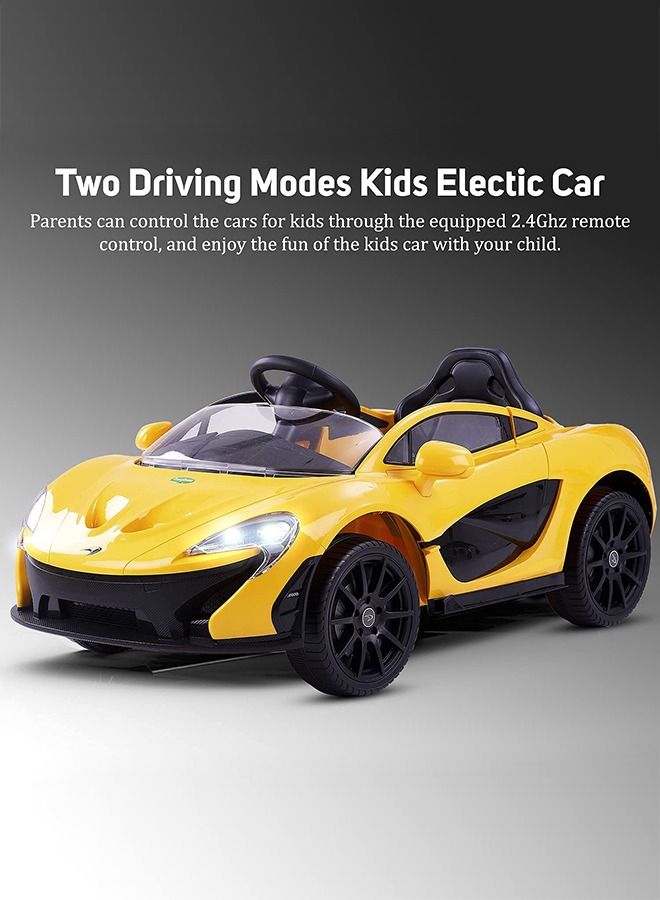 Licensed McLaren Rechargeable Battery Operated Car For Kids Ride On Baby Car With Remote Music Led Light Kids Car Electric Car Battery Operated Ride On Car For Kids 2 To 6 Years Boys Girls Yellow