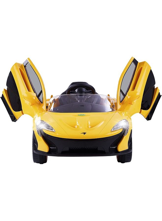 Licensed McLaren Rechargeable Battery Operated Car For Kids Ride On Baby Car With Remote Music Led Light Kids Car Electric Car Battery Operated Ride On Car For Kids 2 To 6 Years Boys Girls Yellow