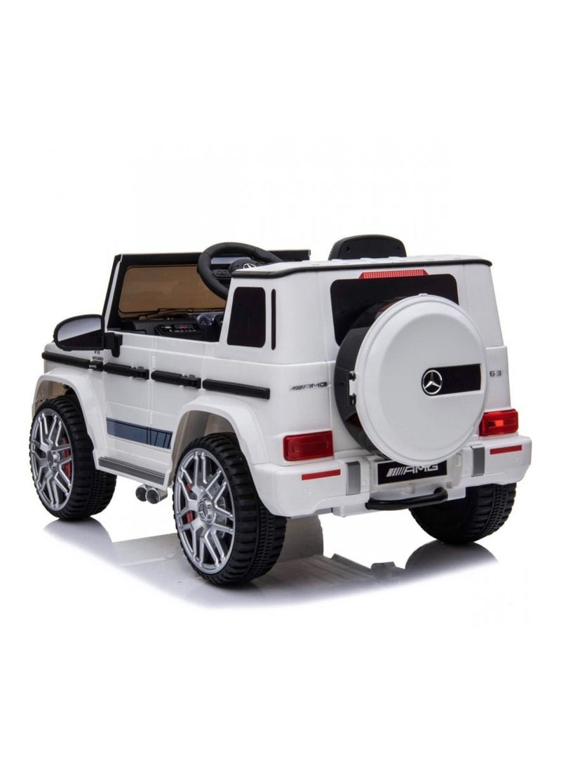 Mercedes Benz Amg G63, Licensed Electric Car, 12V Ride On Car With Remote Control For Kids - White