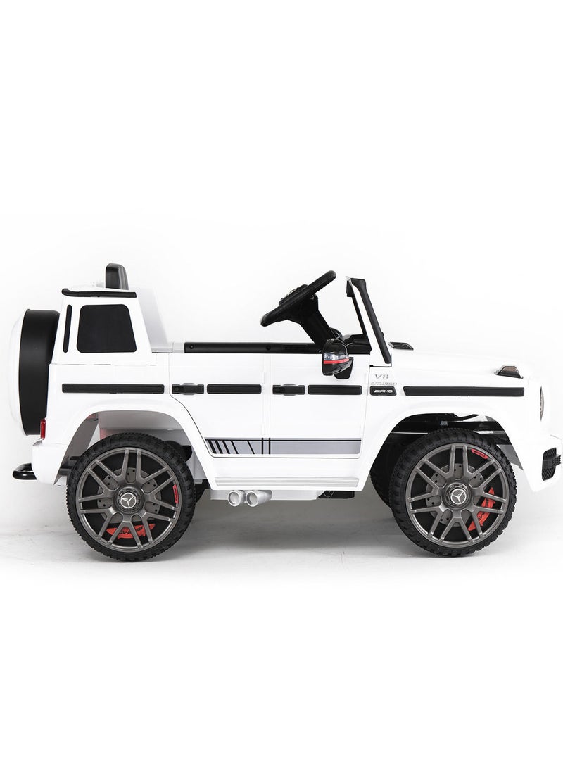 Mercedes Benz Amg G63, Licensed Electric Car, 12V Ride On Car With Remote Control For Kids - White