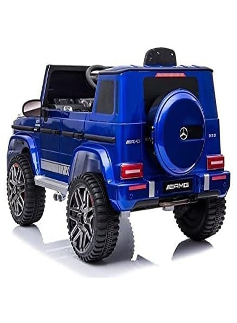 Mercedes Benz Amg G63, Licensed Electric Car, 12V Ride On Car With Remote Control For Kids - Painting Blue