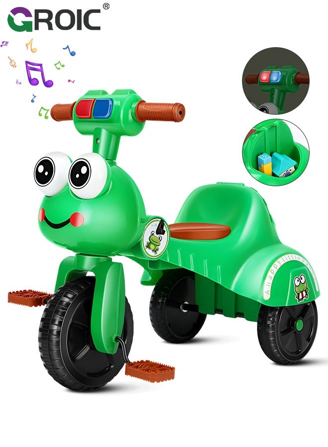 Kids Tricycles,Foldable Kids Trike with Music Lighting,Foldable Children's Pedal tricycle,Anti-rollover Bicycle for Kids