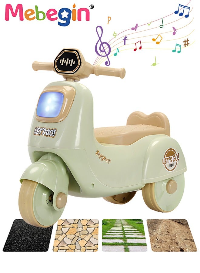 Kids Ride-on Toy with Music and Light, Children Balance Car with Comfortable Seat and Wear-resistant Tires, Adorable Multifunctional Baby Scooter, Anti-rollover Trike, No Pedals