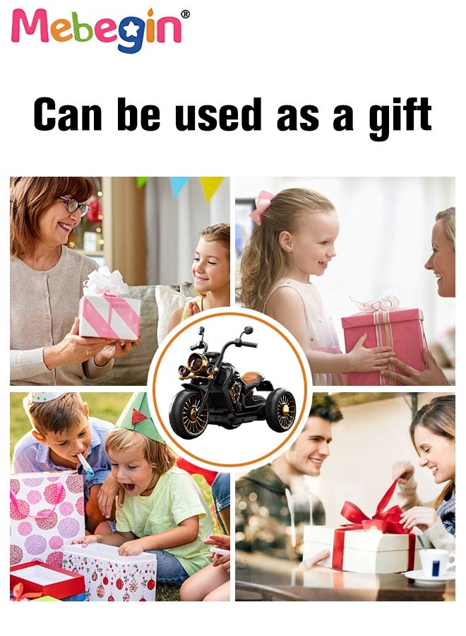 Electric Motorcycle for Kids, 3-Wheel Motorbike with High-capacity Battery and Ergonomic Seat, Safe Ride-on Toy with Light and Music, Hard to Roll Over, Fun Outdoor Toy, Ideal Gift for Kids