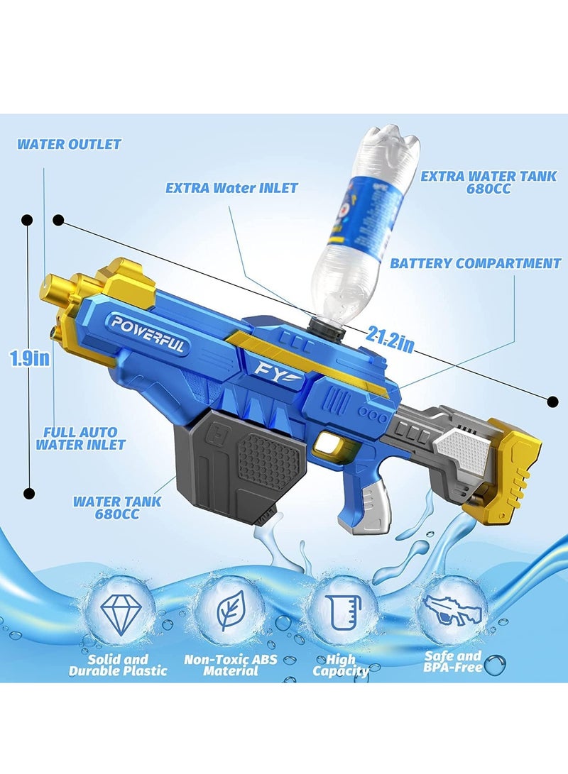 Electric Water Gun for Kids High Pressure Water Gun Electric Powerful Squirt Guns Automatic Large Capacity Water Blasters for Kids & Adults Summer Pool Beach Party (C)