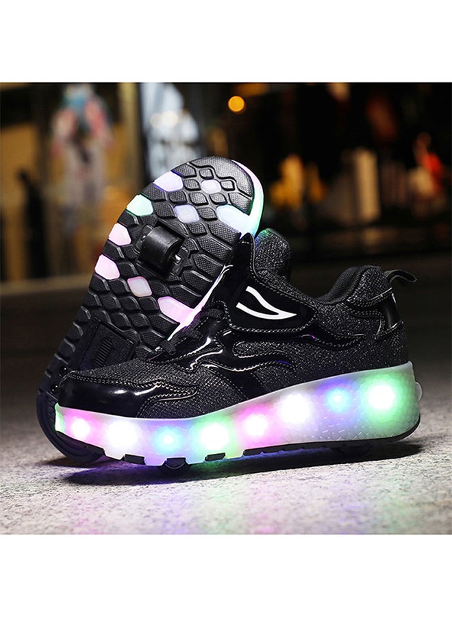 LED Flash Light Fashion Shiny Sneaker Skate Shoes With Wheels And Lightning Sole